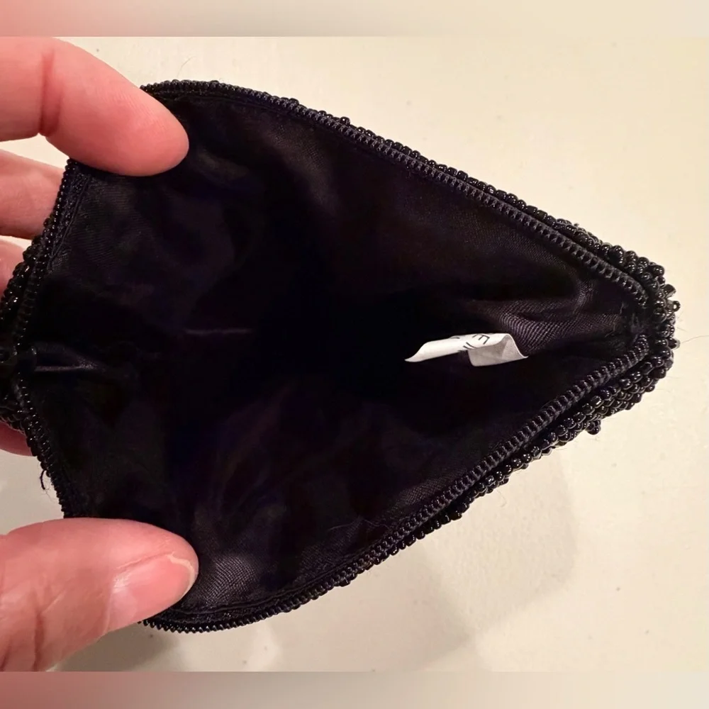 Women’s small beaded black bag